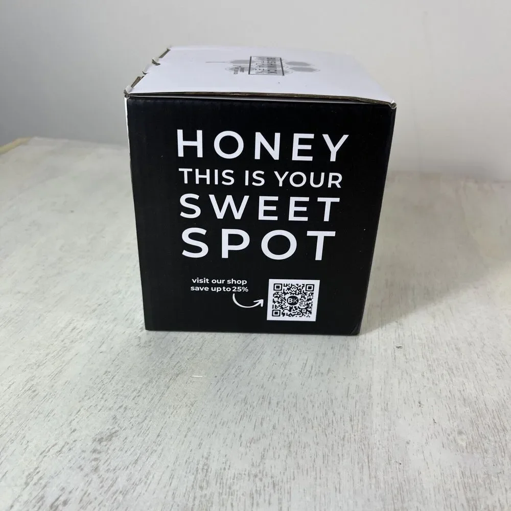 Honey Pot & Dipper White Ceramic Jar‎ Wood Dipper Bushwick Kitchen Honey Storage